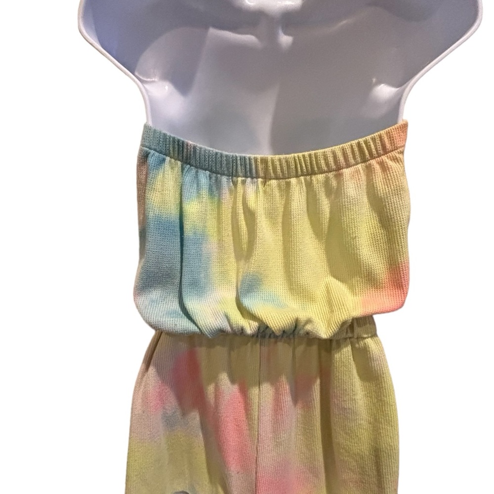 Full City Trends With Love Romper Rainbow Tie Dye Strapless Size Medium - Picture 3 of 11